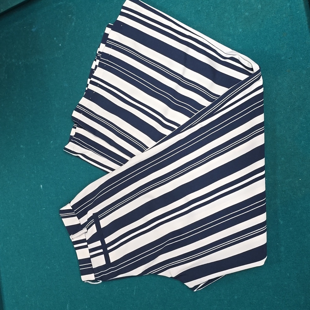 New York & Co Navy and White Striped Boat Pants